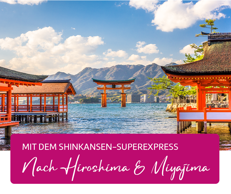 Mit dem Shinkansen-Superexpress nach Hiroshima und Miyajima.