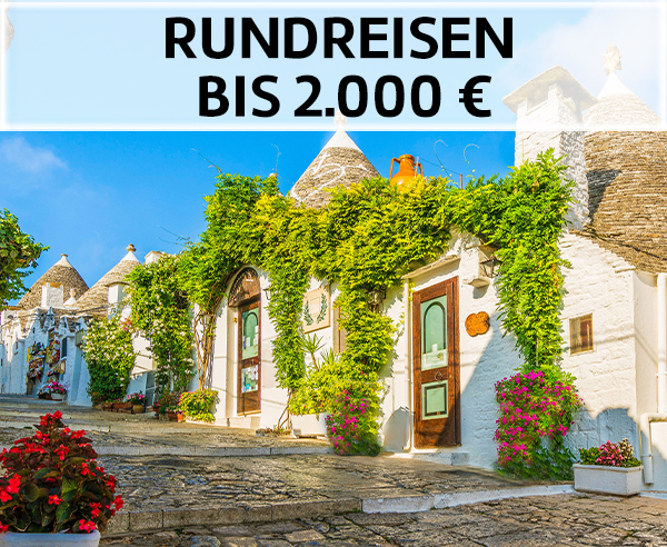 Rundreisen bis 2.000 Euro.