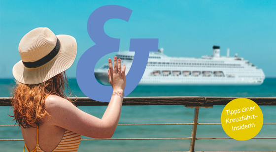 Frau winkt einem Kreuzfahrtschiff zu