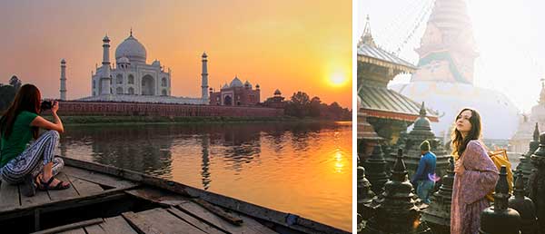 Bildcollage der Indien-Nepal-Reise