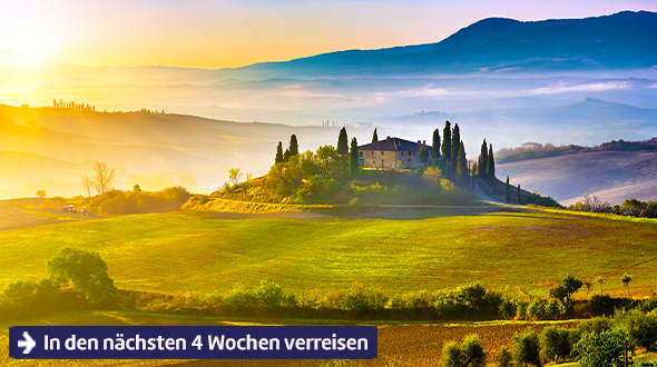 In den nächsten 4 Wochen verreisen.