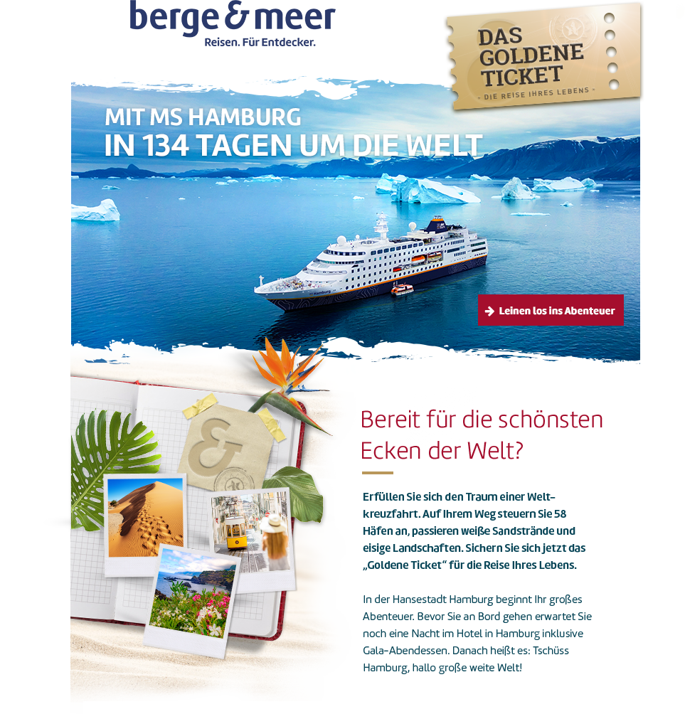 In 134 Tagen mit MS Hamburg um die Welt