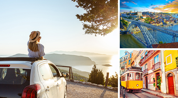 Flexible Mietwagen-Rundreise von Porto nach Lissabon.