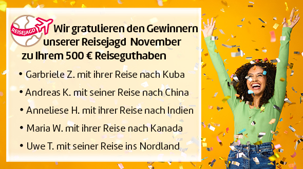 Gewinner Reisejagd November.