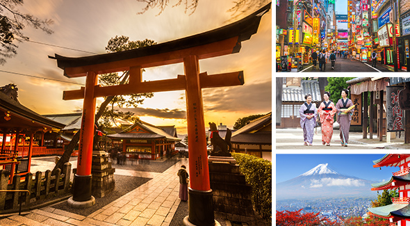 Rundreise durch Japan.