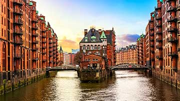 Blick auf die Hamburger Speicherstadt.