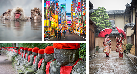 Bilder-Collage Japan Impressionen.