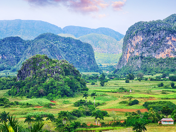 Grüne Hügel im Viñales-Tal.