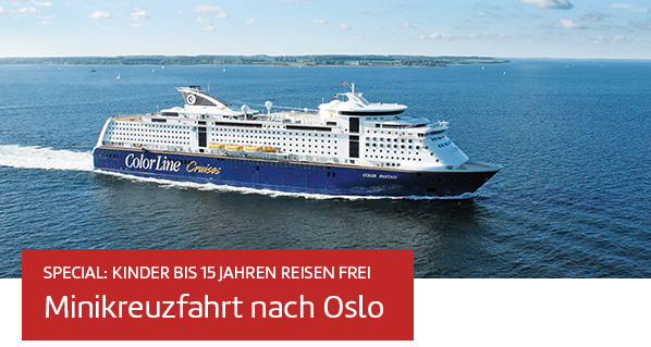 Special: Kinder bis 15 Jahre reisen frei - Minikreuzfahrt nach Oslo.