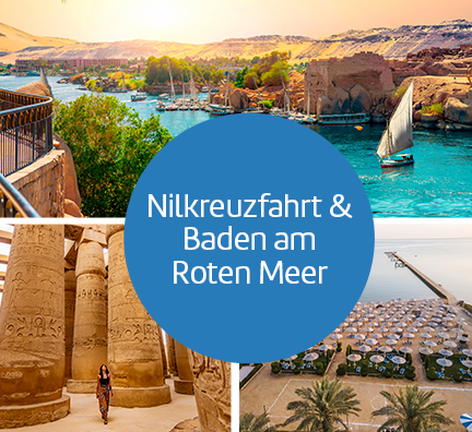Nilkreuzfahrt und Baden am Roten Meer.