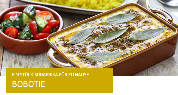 Südafrikanische Gericht Bobotie.