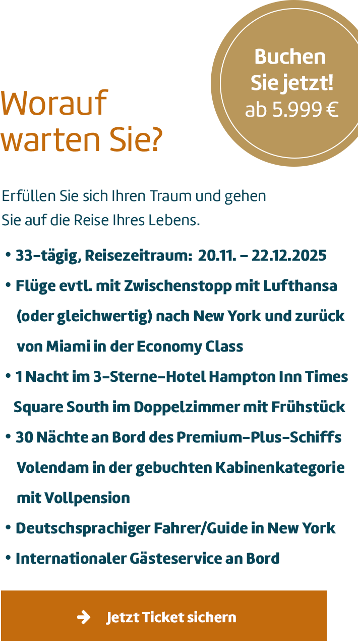 Die Eckdaten der Reise