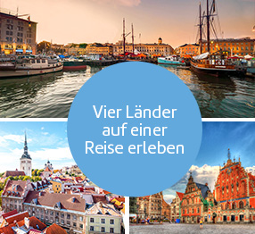 Vier Länder auf einer Reise erleben