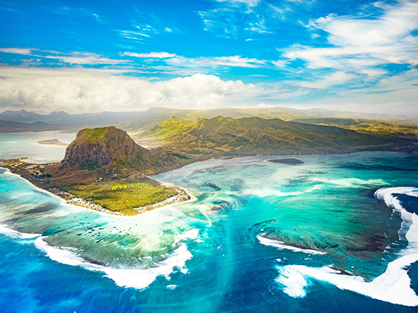 Mauritius aus der Vogelperspektive.