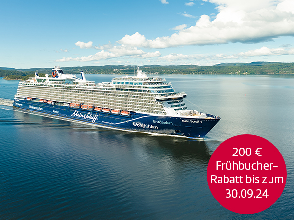 Außenansicht Mein Schiff 7 in Norwegen.