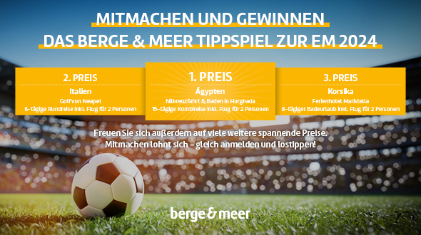Mitmachen und Gewinnen - Das Berge & Meer Tippspiel zur EM 2024.