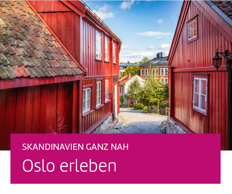 Traditionelle Häuser in Oslo.
