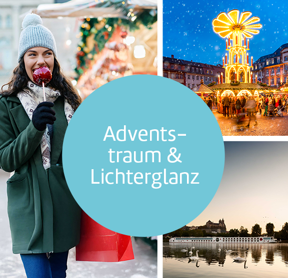 Bilder-Collage: Adventstraum & Lichterglanz.