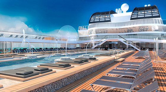 Außenansicht vom Pool der MSC Virtuosa.