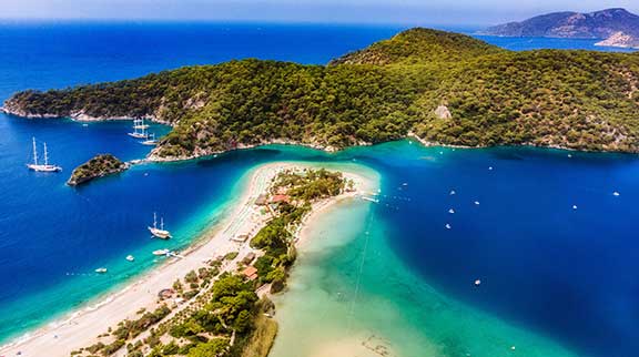 Blaue Lagune in Oeluedeniz, Mugla.