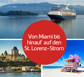 Bild-Collage: Von Miami bis hinauf auf den St. Lorenz-Strom.