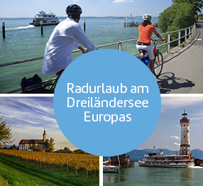 Bilder-Collage: Radurlaub am Dreiländersee Europas.