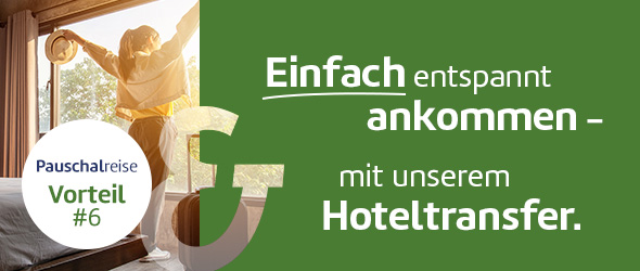 Einfach entspannt ankommen - mit unserem Hoteltransfer.