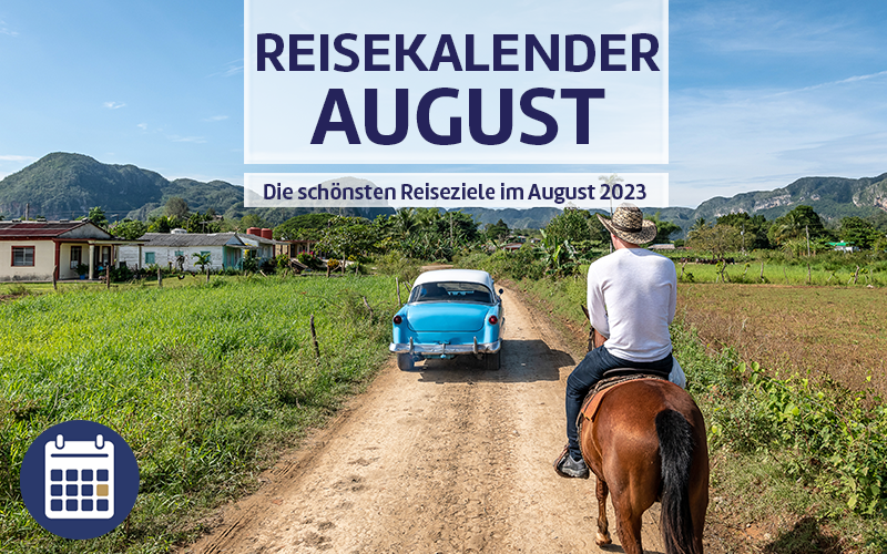 Reisekalender August 2023.